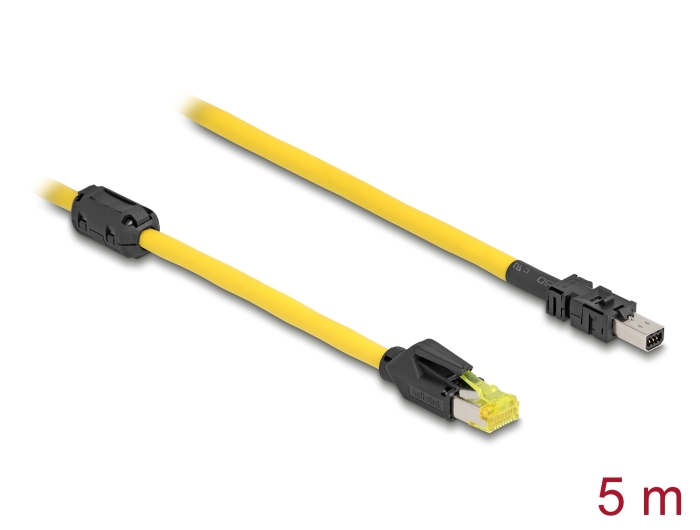 Delock Kabel RJ45 Stecker Cat.6 zu Mini I/O 8 Pin D-Form Typ 2 Stecker 5 m gelb Delock Kabel RJ45 Stecker Cat.6 zu Mini I/O 8 Pin D-Form Typ 2 Stecker 5 m gelb