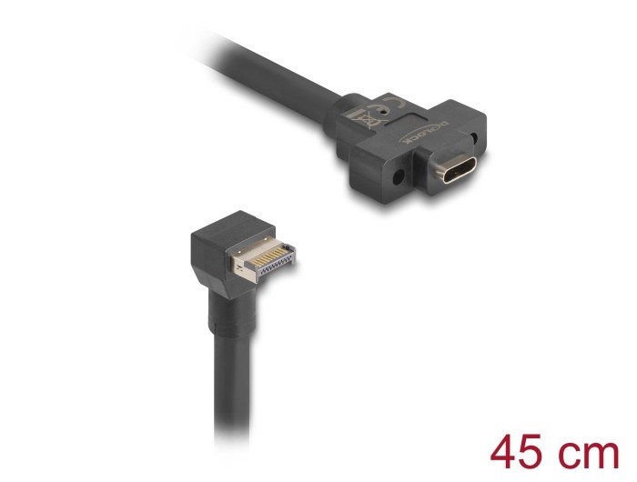 Delock Kabel USB 10 Gbps Typ-E Key A 20 Pin Stecker > USB 10 Gbps USB Type-C™ Buchse zum Einbau 45 cm
