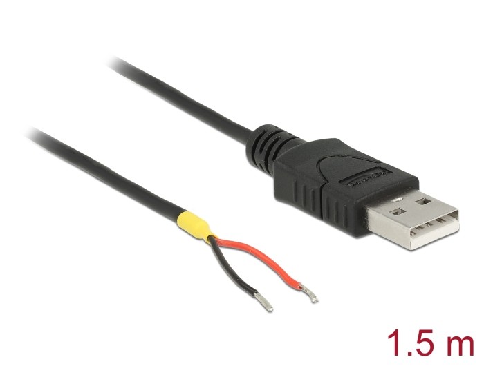 Delock Kabel USB 2.0 Typ-A Stecker > 2 x offene Kabelenden Strom 1,5 m Raspberry Pi Delock Kabel USB 2.0 Typ-A Stecker > 2 x offene Kabelenden Strom 1,5 m Raspberry Pi
