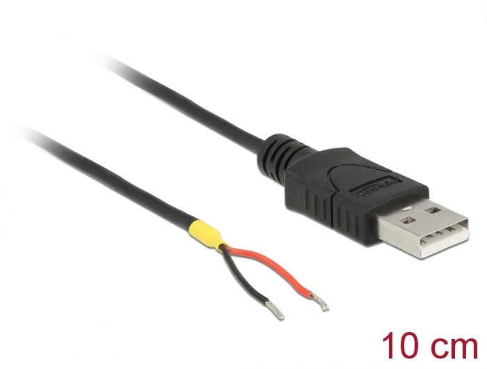Delock Kabel USB 2.0 Typ-A Stecker > 2 x offene Kabelenden Strom 10 cm Raspberry Pi Delock Kabel USB 2.0 Typ-A Stecker > 2 x offene Kabelenden Strom 10 cm Raspberry Pi