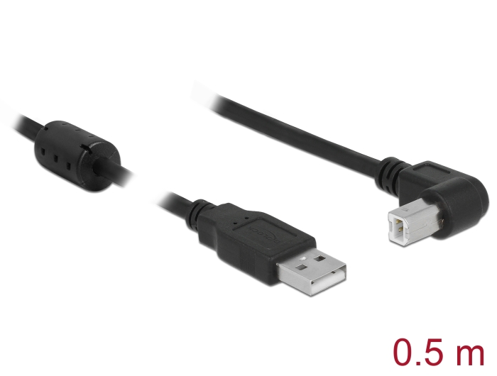 Delock Kabel USB 2.0 Typ-A Stecker > USB 2.0 Typ-B Stecker gewinkelt 0,5 m schwarz Delock Kabel USB 2.0 Typ-A Stecker > USB 2.0 Typ-B Stecker gewinkelt 0,5 m schwarz