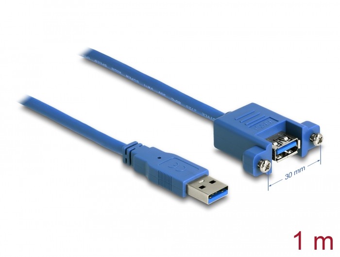 Delock Kabel USB 3.0 Typ-A Stecker > USB 3.0 Typ-A Buchse zum Einbau 1 m Delock Kabel USB 3.0 Typ-A Stecker > USB 3.0 Typ-A Buchse zum Einbau 1 m