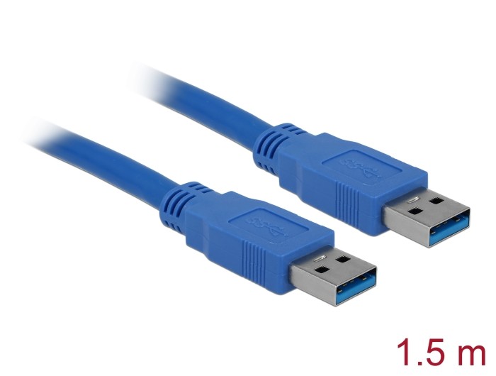 Delock Kabel USB 3.0 Typ-A Stecker > USB 3.0 Typ-A Stecker 1,5 m blau Delock Kabel USB 3.0 Typ-A Stecker > USB 3.0 Typ-A Stecker 1,5 m blau