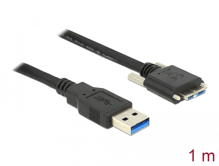 Delock Kabel USB 3.0 Typ A Stecker > USB 3.0 Typ Micro-B Stecker mit Schrauben 1 m Delock Kabel USB 3.0 Typ A Stecker > USB 3.0 Typ Micro-B Stecker mit Schrauben 1 m