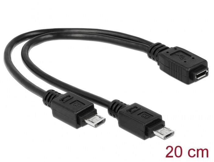 Delock Kabel USB micro-B Buchse > 2 x USB micro-B Stecker 20 cm Delock Kabel USB micro-B Buchse > 2 x USB micro-B Stecker 20 cm