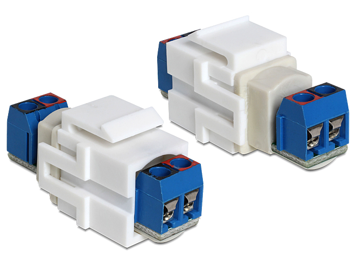 Delock Keystone Modul 2 Pin Terminalblock > Terminalblock weiß Delock Keystone Modul 2 Pin Terminalblock > Terminalblock weiß