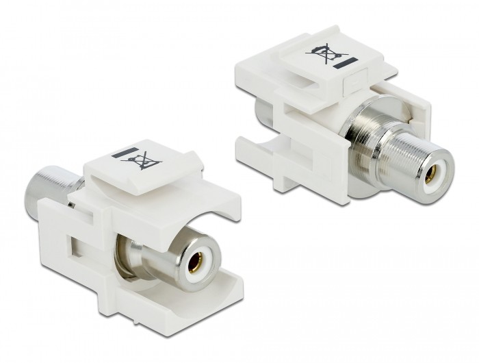 Delock Keystone Modul Cinch Buchse > Cinch Buchse weiß / weiß Delock Keystone Modul Cinch Buchse > Cinch Buchse weiß / weiß