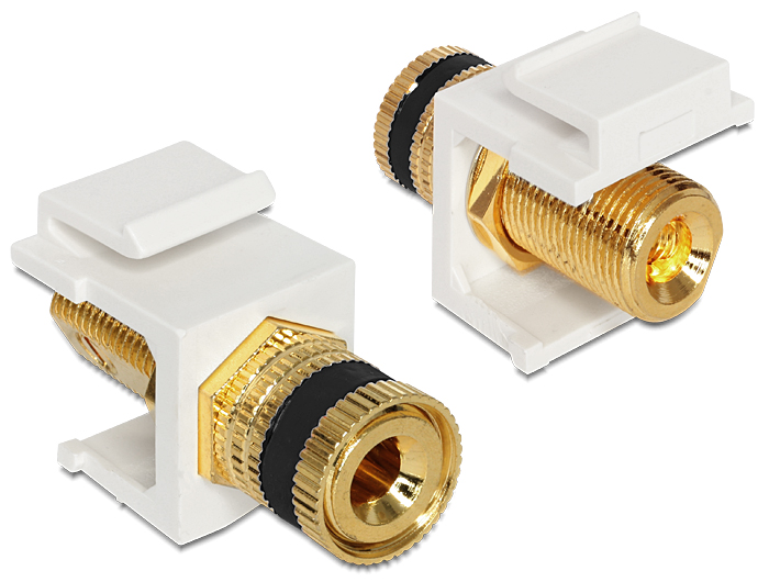 Delock Keystone Modul Polklemme > Gewindebuchse schwarz / weiß