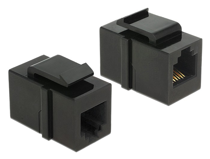 Delock Keystone Modul RJ12 Buchse > RJ12 Buchse Cat.3 schwarz Delock Keystone Modul RJ12 Buchse > RJ12 Buchse Cat.3 schwarz