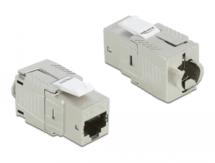 Delock Keystone Modul RJ45 Buchse Cat.6A werkzeugfrei Delock Keystone Modul RJ45 Buchse Cat.6A werkzeugfrei