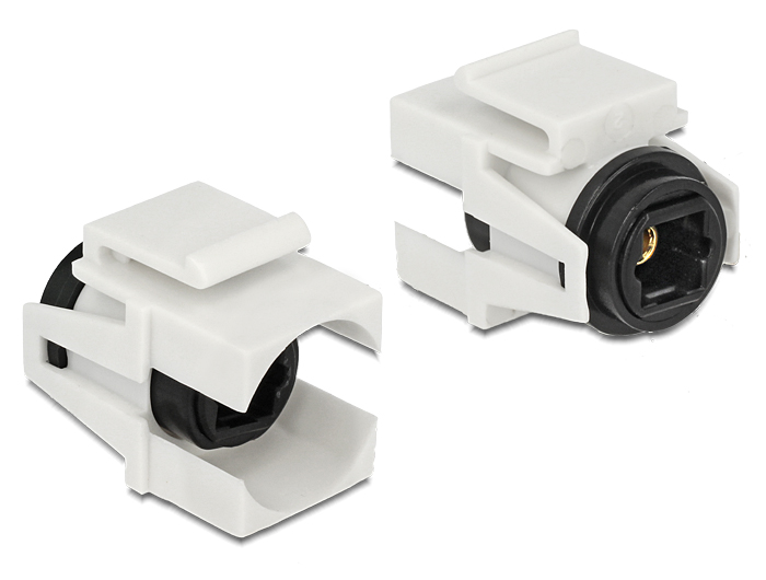 Delock Keystone Modul TOSLINK Buchse > TOSLINK Buchse weiß Delock Keystone Modul TOSLINK Buchse > TOSLINK Buchse weiß
