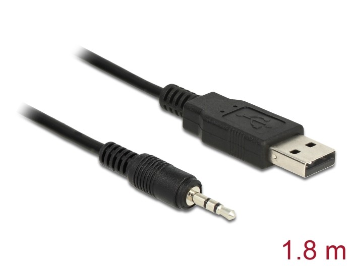 Delock Konverter USB 2.0 Stecker > TTL 2,5 mm 3 Pin Klinkenstecker 1,8 m (3,3 V)