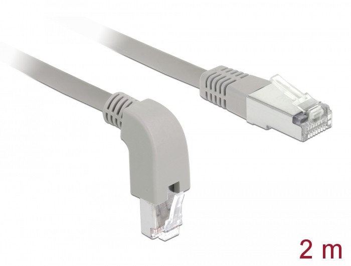 Delock Netzwerkkabel RJ45 Cat.6A S/FTP unten gewinkelt / gerade 2 m Delock Netzwerkkabel RJ45 Cat.6A S/FTP unten gewinkelt / gerade 2 m