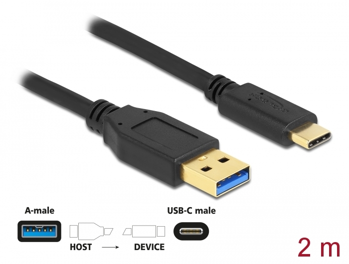 Delock SuperSpeed USB (USB 3.2 Gen 2) Kabel Typ-A zu USB Type-C™ 2 m