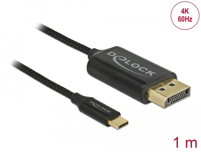 Delock USB Kabel Type-C zu DisplayPort (DP Alt Mode) 4K 60 Hz 1 m koaxial