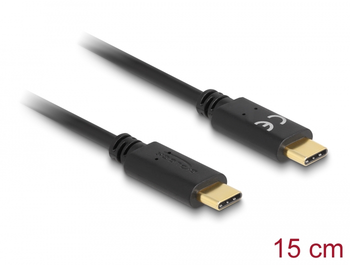 Delock USB Type-C™ Ladekabel 15 cm PD 5 A mit E-Marker