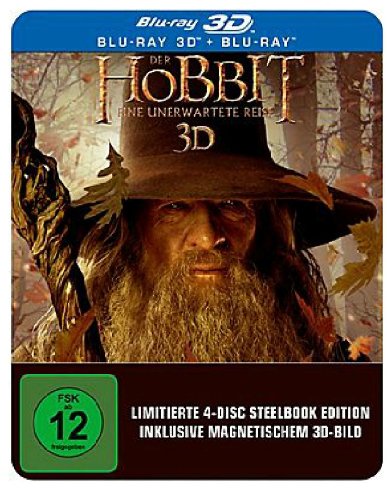Der Hobbit: Eine unerwartete Reise 3D - Steelbook inkl. 3D-Magnet-Lenticularcover (Blu-ray 3D + Blu-ray) Regionfree, Uncut, OOP von HONGYONG