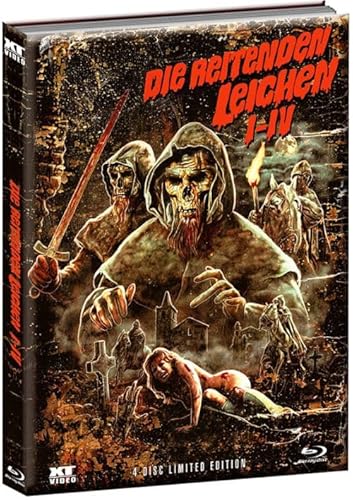 Die Legende der reitenden Leichen - uncut Mediabook wattiert - Teil 1 + 2 + 3 + 4 - Nacht / Rückkehr / Geisterschiff / Blutgericht ( La Noche del terror ciego / Blind Dead ) 4 Blu-Ray