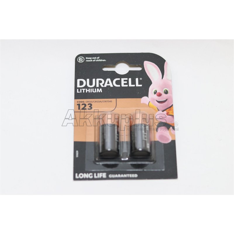 Duracell - CR 123 A / CR123A / DL 123 - 3 Volt 1400mAh Lithium - 2er Blister