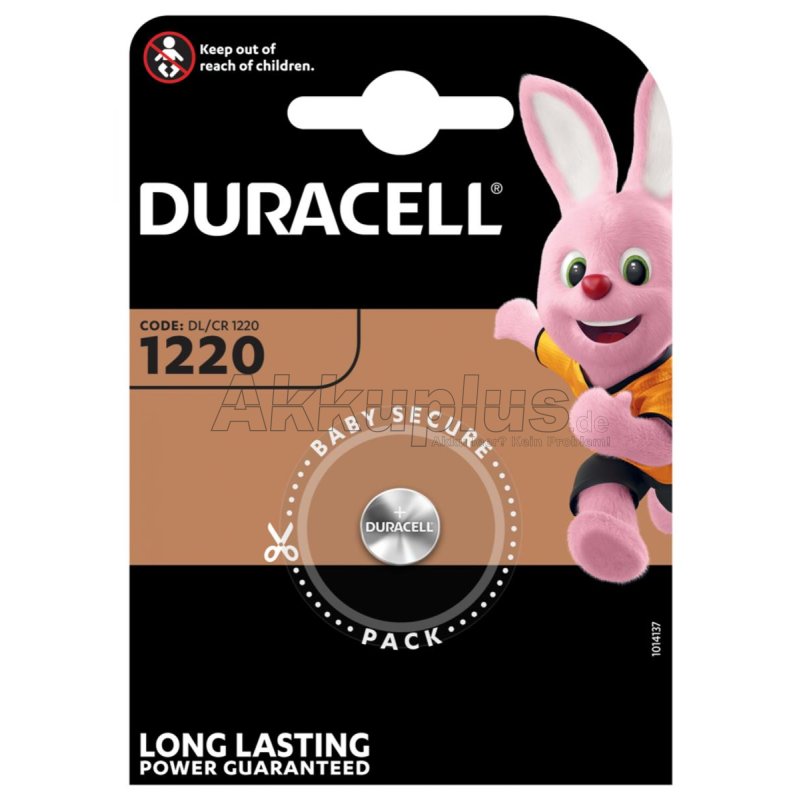 Duracell - CR1220 / DL1220 / BR1220 - 3 Volt 35mAh Lithium - Knopfzelle
