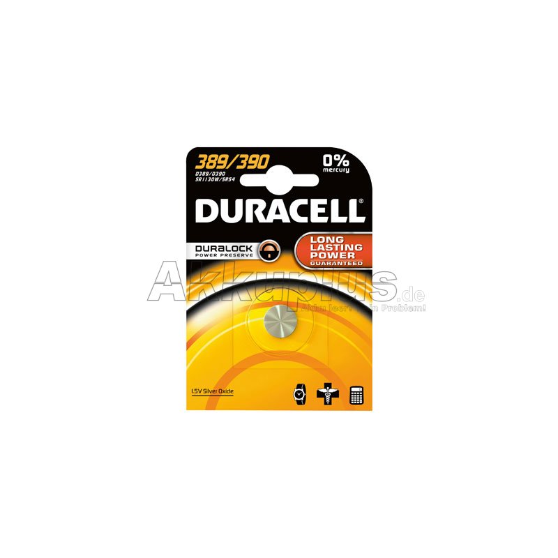 Duracell - D389 / 390 / V389 / V390 / SR1130 / SR54 - 1,55 Volt 80mAh AgO