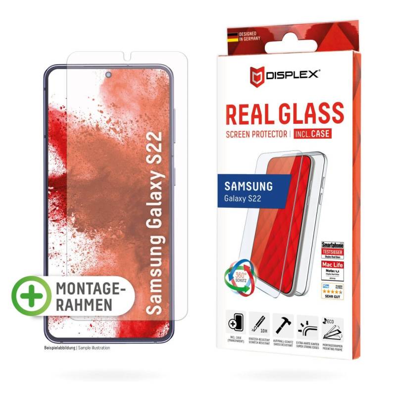 E.V.I. Displex Real Glass + Case für Samsung Galaxy S22