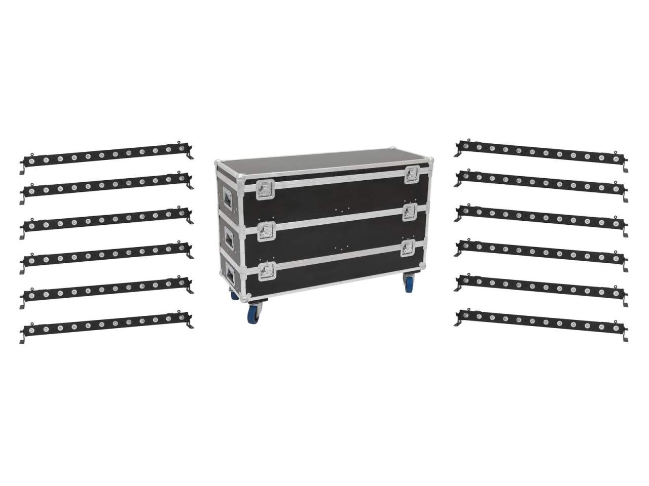 EUROLITE Set 12x LED BAR-12 QCL RGBA Leiste + Case L EUROLITE Set 12x LED BAR-12 QCL RGBA Leiste + Case L