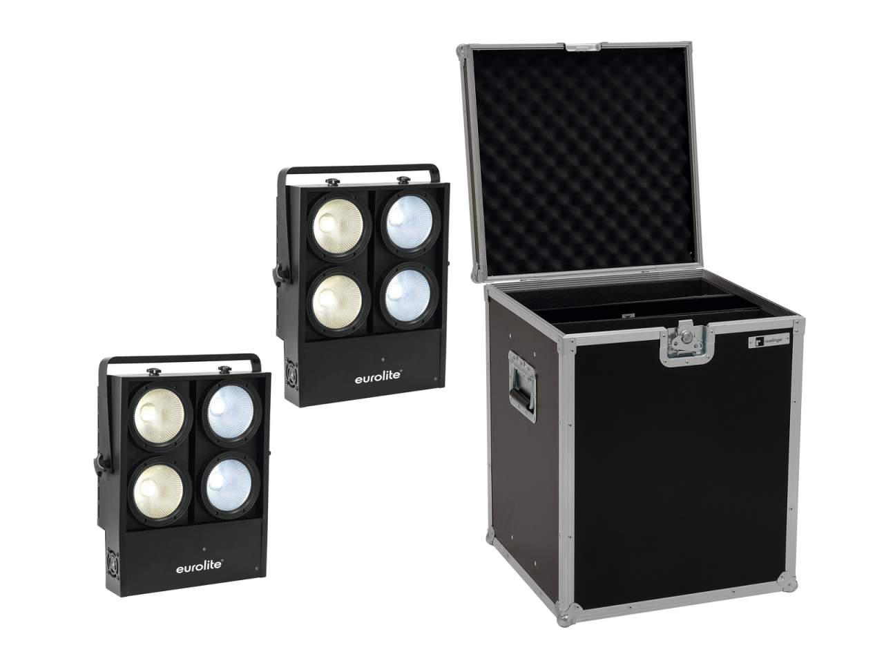 EUROLITE Set 2x Audience Blinder 4x100W LED COB CW/WW + Case EUROLITE Set 2x Audience Blinder 4x100W LED COB CW/WW + Case