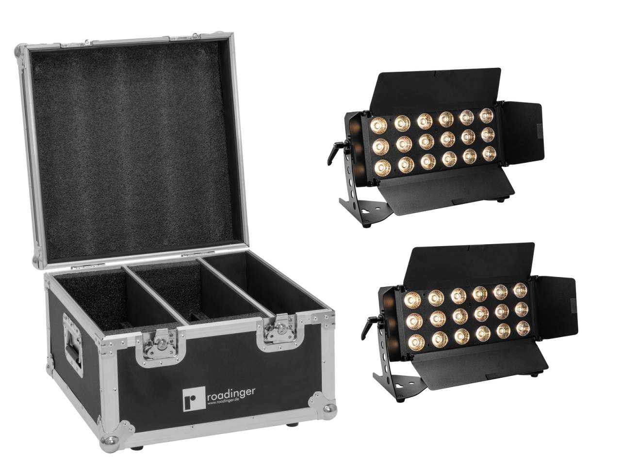 EUROLITE Set 2x LED CLS-18 QCL RGB/WW 18x7W + Flightcase EUROLITE Set 2x LED CLS-18 QCL RGB/WW 18x7W + Flightcase