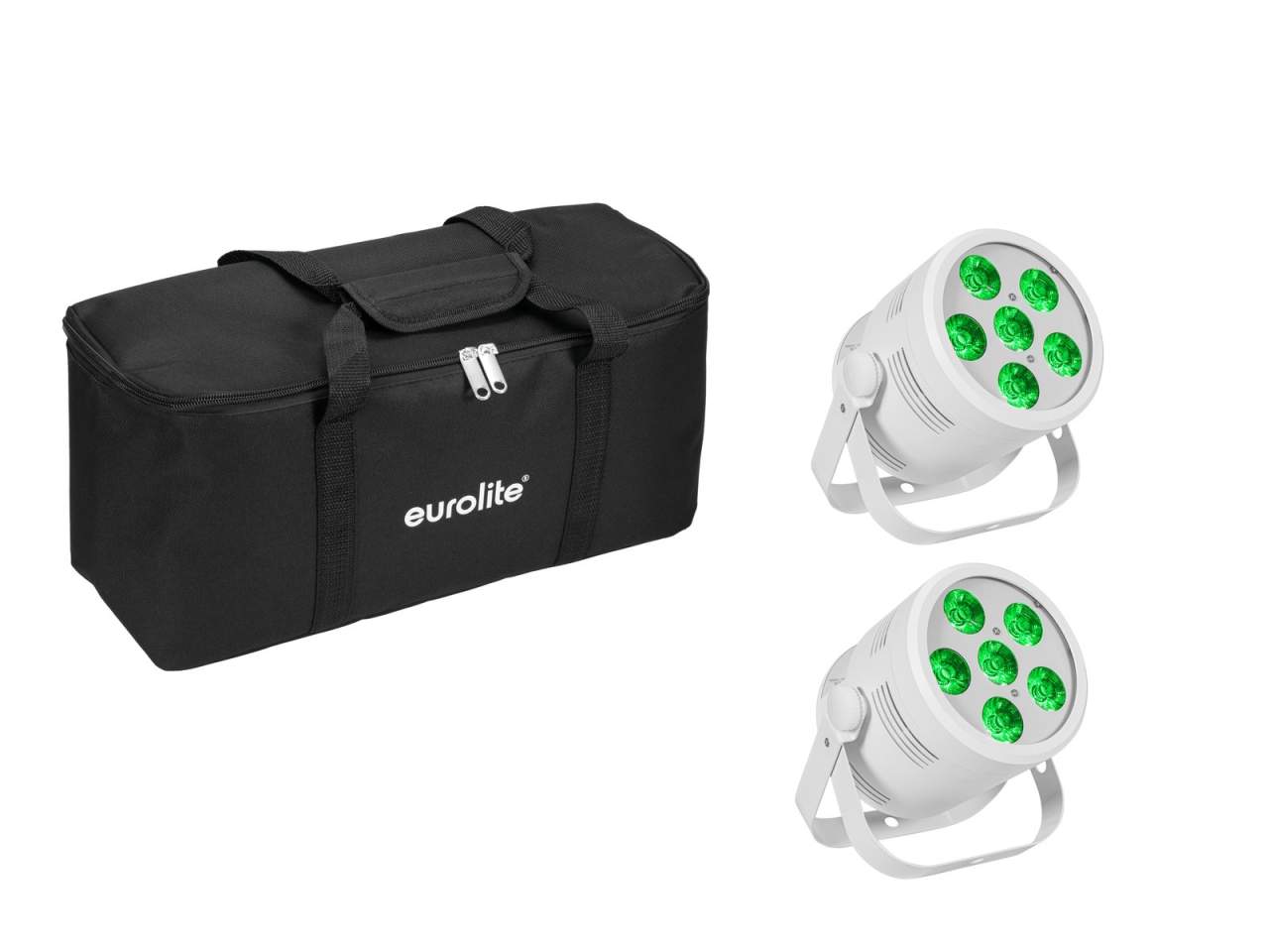 EUROLITE Set 2x LED Silent Par 6 QCL Floor ws + Soft-Bag EUROLITE Set 2x LED Silent Par 6 QCL Floor ws + Soft-Bag