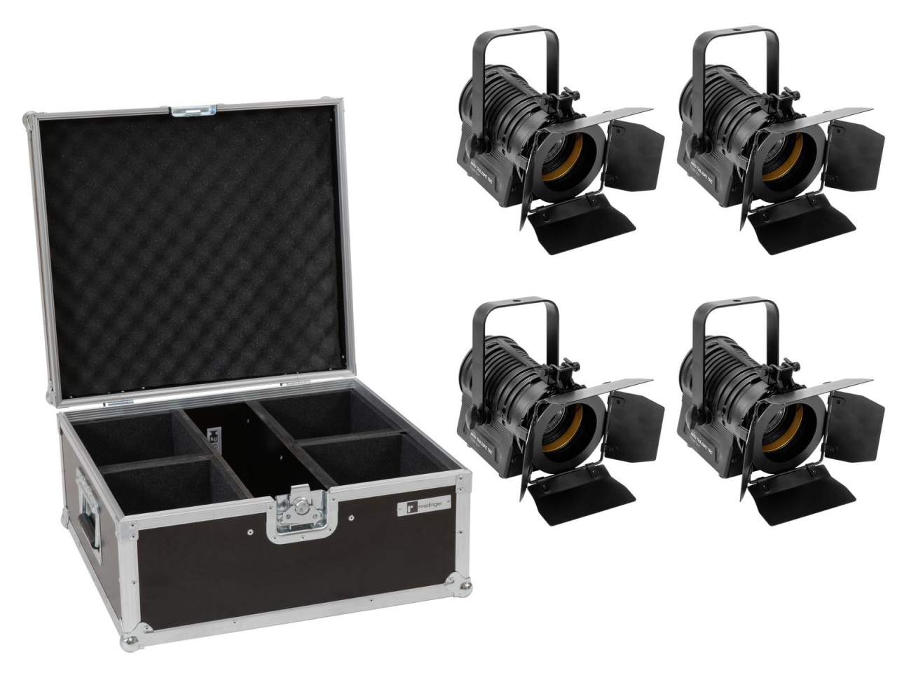 EUROLITE Set 4x AKKU THA-20PC TRC Theater-Spot sw + Case