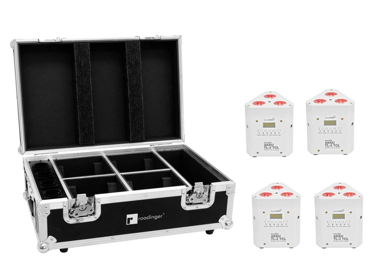 EUROLITE Set 4x AKKU TL-3 TCL wei? + Case mit Ladefunktion EUROLITE Set 4x AKKU TL-3 TCL wei? + Case mit Ladefunktion