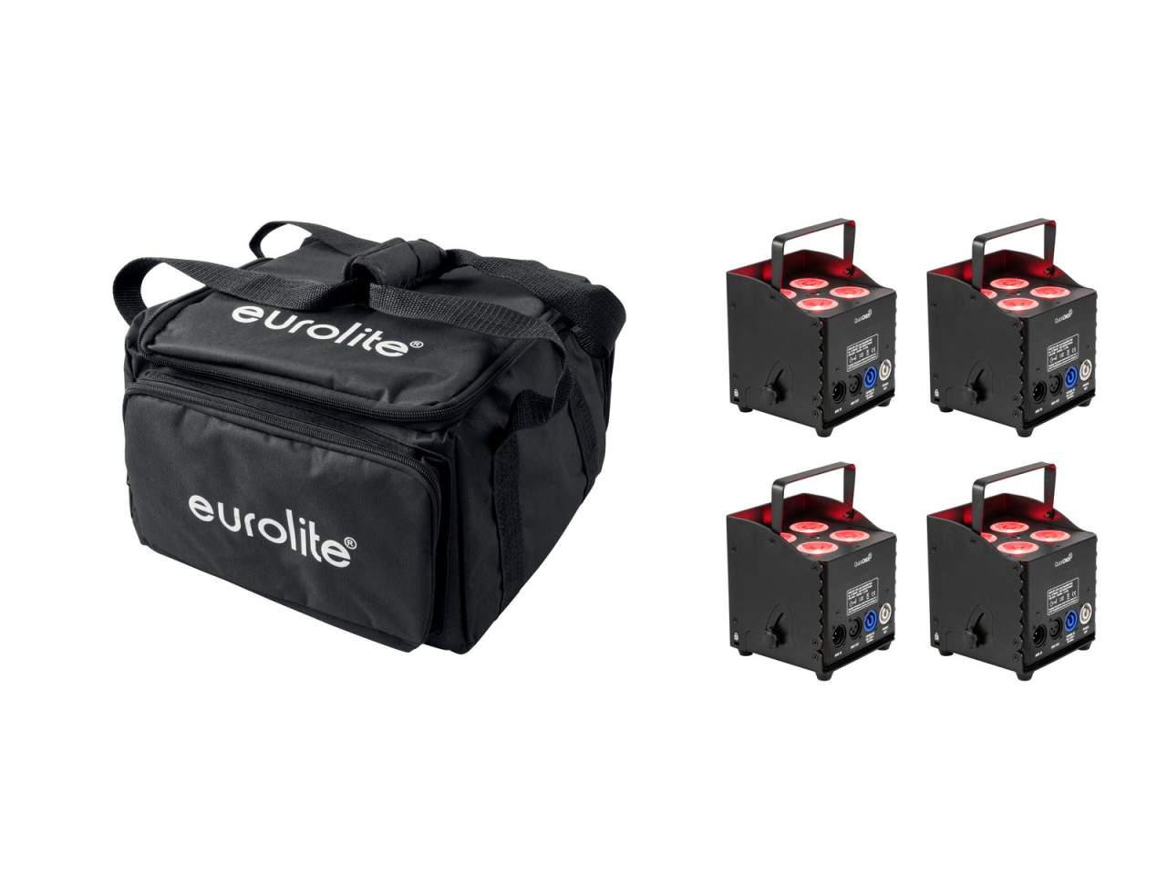 EUROLITE Set 4x AKKU UP-4 QCL Spot QuickDMX MK2 + Soft-Bag EUROLITE Set 4x AKKU UP-4 QCL Spot QuickDMX MK2 + Soft-Bag