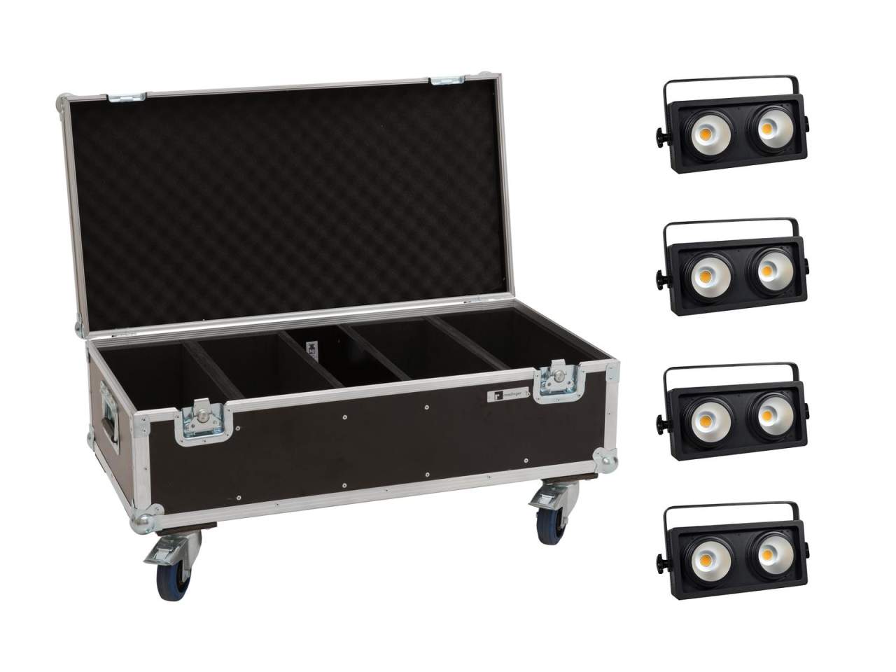 EUROLITE Set 4x Audience Blinder 2x100W LED COB WW + Case EUROLITE Set 4x Audience Blinder 2x100W LED COB WW + Case