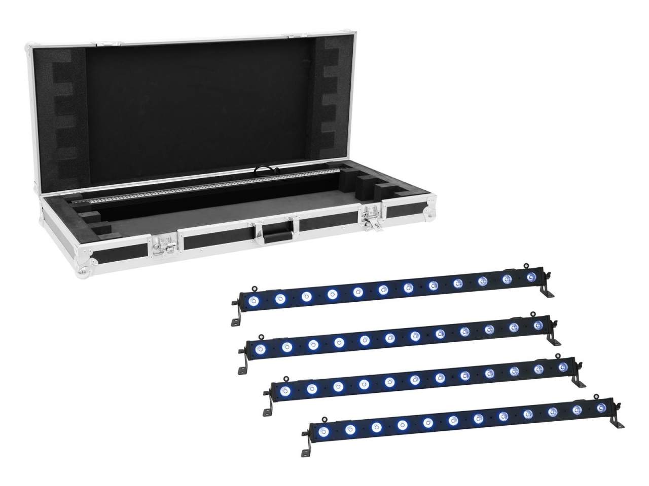 EUROLITE Set 4x LED BAR-12 QCL RGB+UV Leiste + Case EUROLITE Set 4x LED BAR-12 QCL RGB+UV Leiste + Case
