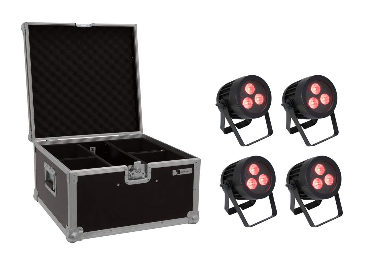 EUROLITE Set 4x LED IP PAR 3x9W SCL Spot + Case EUROLITE Set 4x LED IP PAR 3x9W SCL Spot + Case