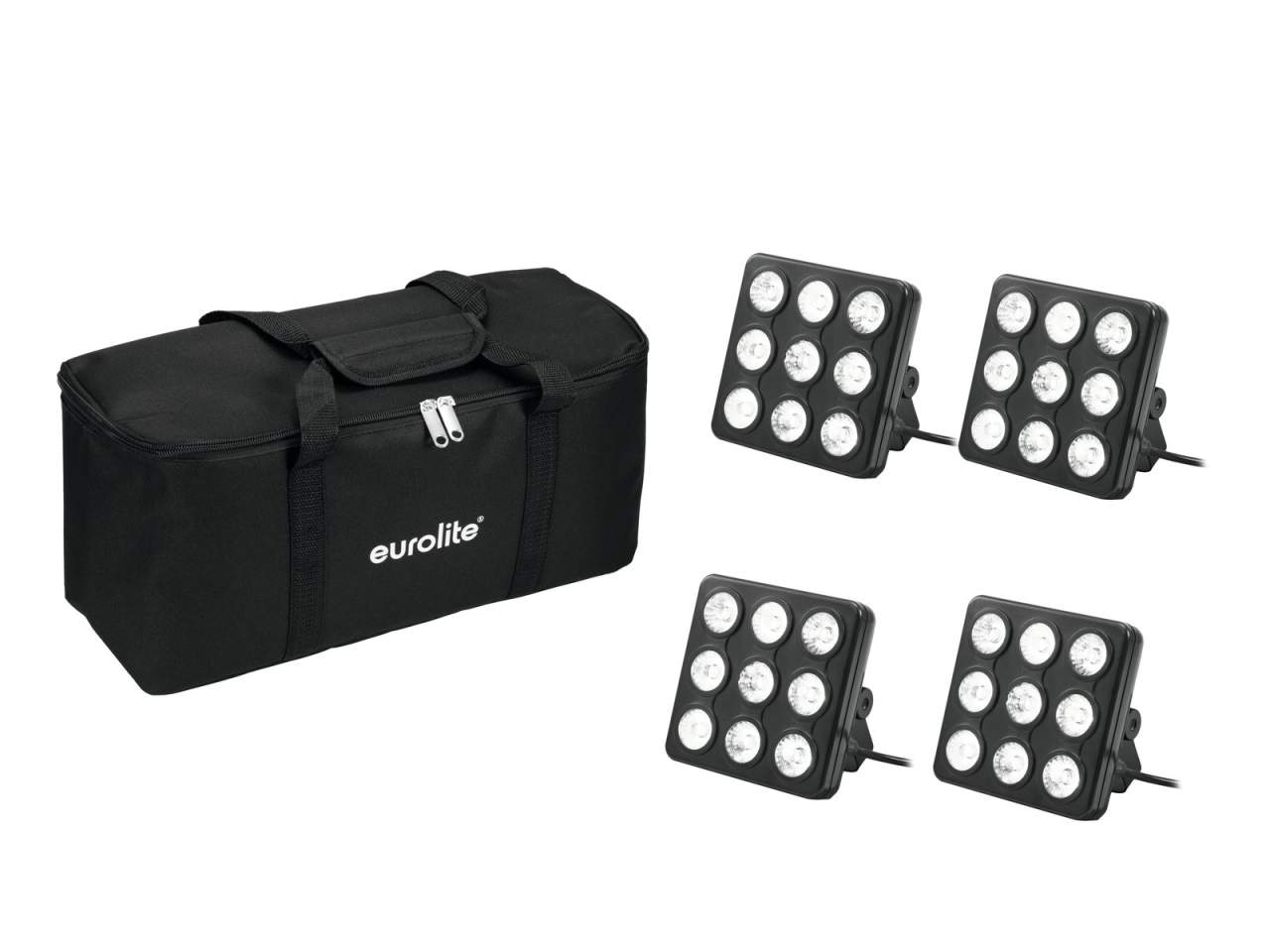 EUROLITE Set 4x LED Party Panel RGB+UV + Soft-Bag EUROLITE Set 4x LED Party Panel RGB+UV + Soft-Bag