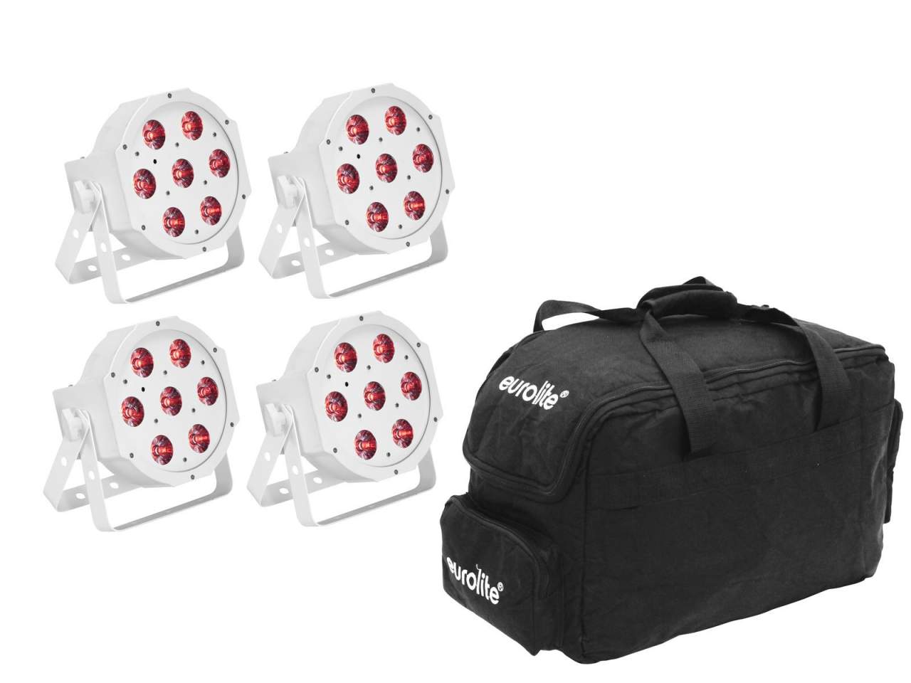 EUROLITE Set 4x LED SLS-7 HCL Spot wei? + Soft Bag EUROLITE Set 4x LED SLS-7 HCL Spot wei? + Soft Bag