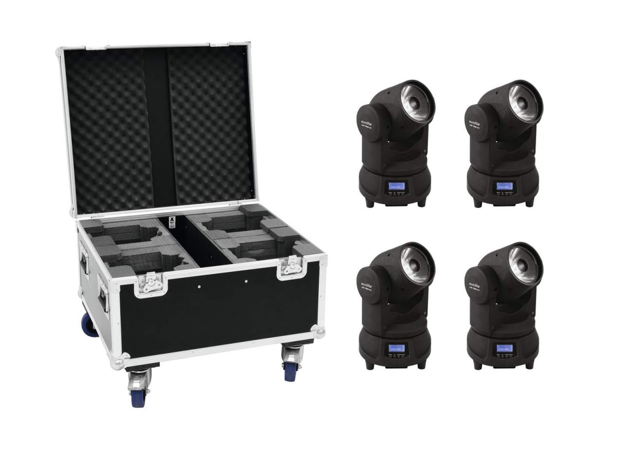 EUROLITE Set 4x LED TMH-X1 Moving-Head Beam + Case EUROLITE Set 4x LED TMH-X1 Moving-Head Beam + Case