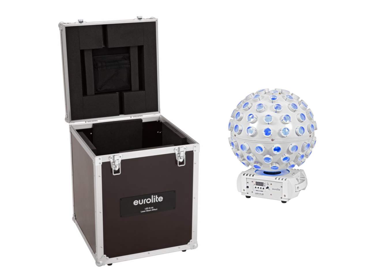 EUROLITE Set LED B-40 Laser Strahleneffekt wei? + Case