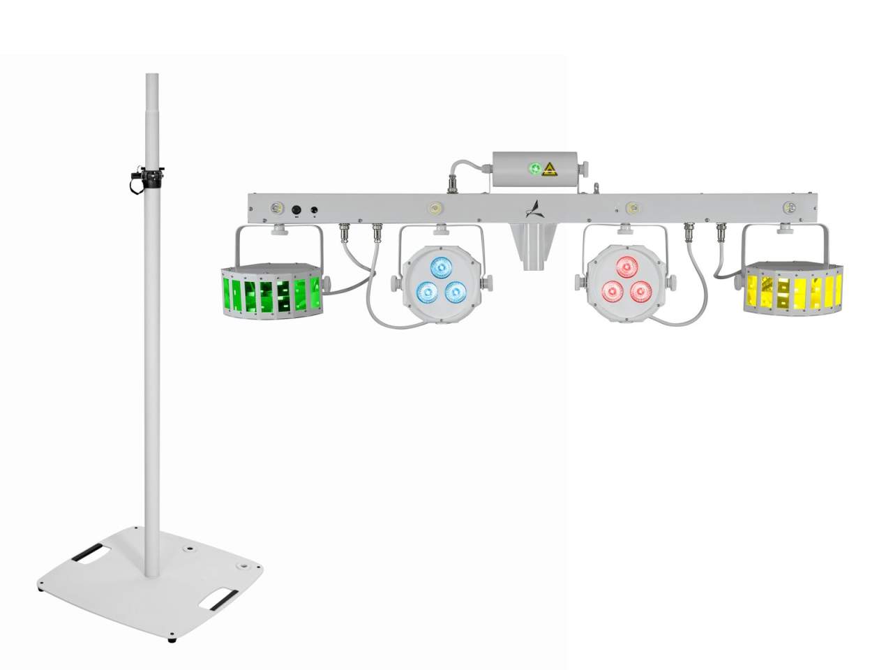 EUROLITE Set LED KLS Laser Bar FX-Lichtset wei? + BPS-3 Boxenhochst?nder wei? EUROLITE Set LED KLS Laser Bar FX-Lichtset wei? + BPS-3 Boxenhochst?nder wei?