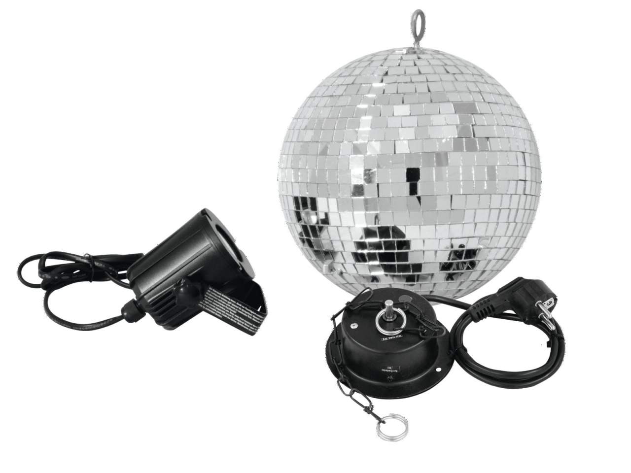 EUROLITE Spiegelkugelset 20cm mit LED Spot EUROLITE Spiegelkugelset 20cm mit LED Spot