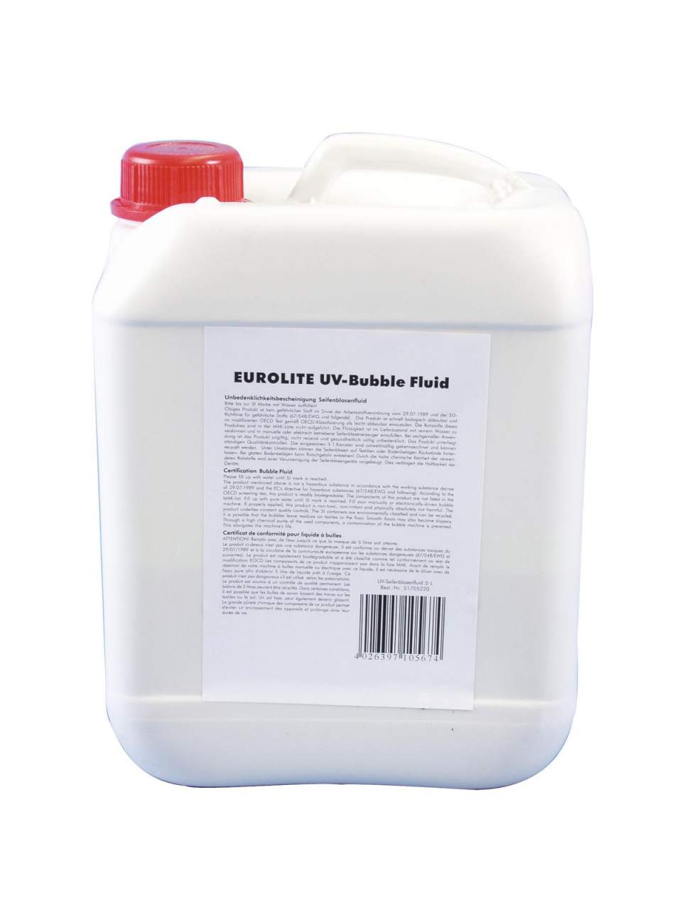 EUROLITE UV-Seifenblasenfluid 5l gelb EUROLITE UV-Seifenblasenfluid 5l gelb