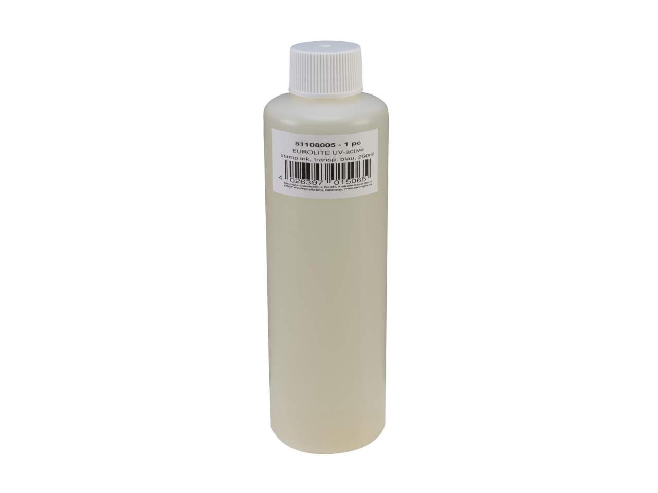 EUROLITE UV-aktive Stempelfarbe, transparent blau, 250ml EUROLITE UV-aktive Stempelfarbe, transparent blau, 250ml