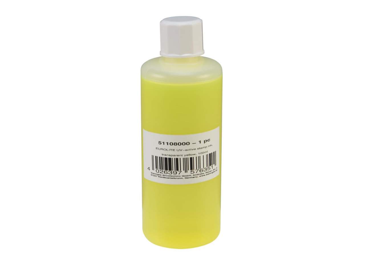 EUROLITE UV-aktive Stempelfarbe, transparent gelb, 100ml EUROLITE UV-aktive Stempelfarbe, transparent gelb, 100ml
