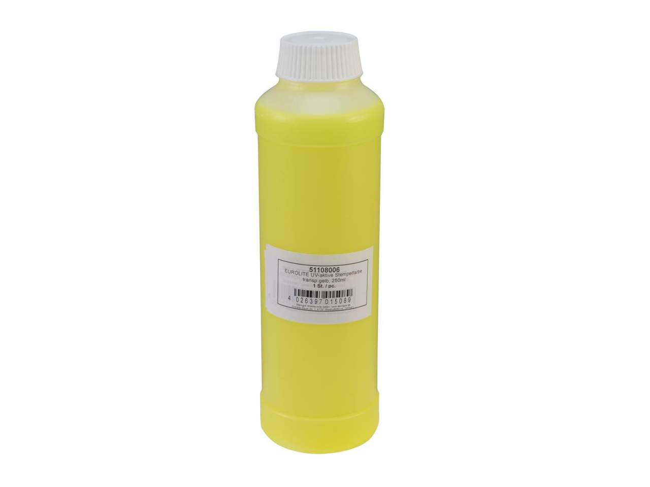 EUROLITE UV-aktive Stempelfarbe, transparent gelb, 250ml EUROLITE UV-aktive Stempelfarbe, transparent gelb, 250ml