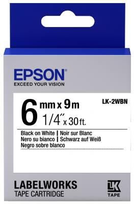 Epson Etikettenkassette LK-2WBN - Standard - schwarz auf weiß - 6mmx9m