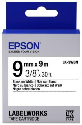 Epson Etikettenkassette LK-3WBN - Standard - schwarz auf weiß - 9mmx9m