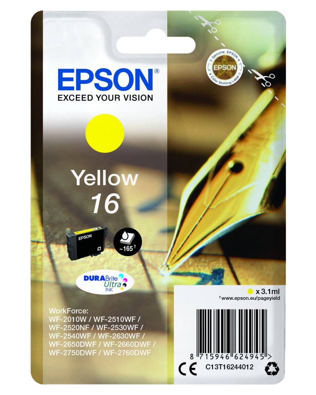 Epson Original 16 Füller Druckerpatrone - gelb (C13T16244012)