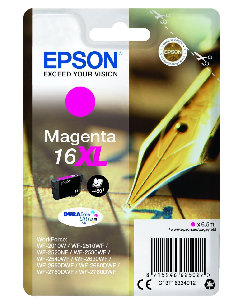 Epson Original 16XL Füller Druckerpatrone - magenta (C13T16334012)